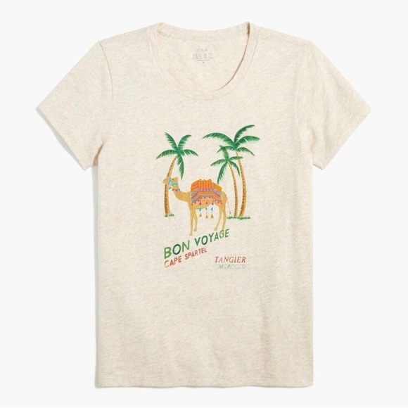 Women’s J. Crew Bon Voyage Camel Tangier Morocco Short Sleeve Tee - Picture 4 of 7